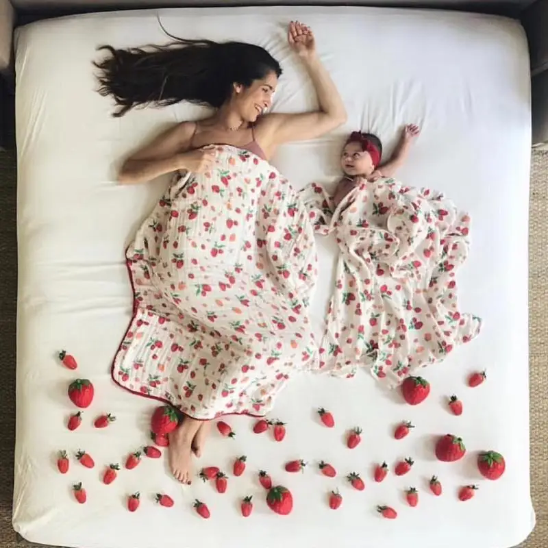 

2 ack thick & thin 100% cotton muslin blankets bedding swaddling for newborn baby blanket swaddle wrap bath towel