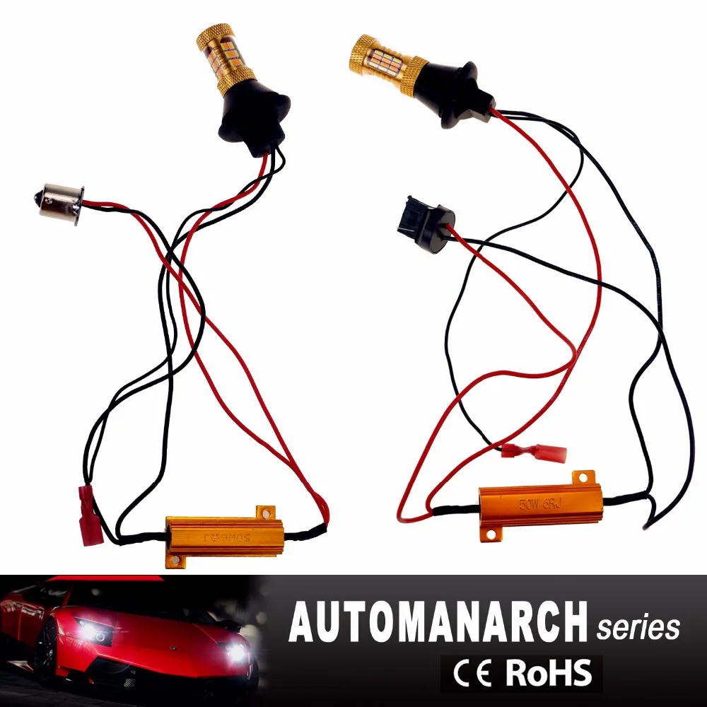 2 шт. высокое Мощность указатель поворота 54 smds T20 1156 12 В 30 Вт чип лампы автомобиль двойного Цвет LED DRL Передняя поворотов Тормозные огни для автомобиля быть