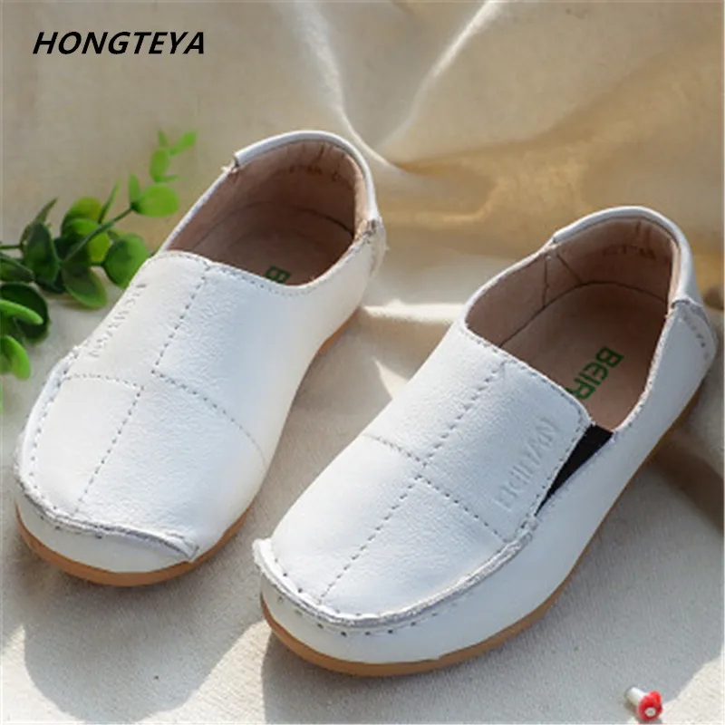 Genuine Leather Boys leather shoes Fashion Children's moccasin-gommino Shoes Boys...