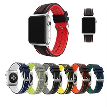 Силиконовый спортивный ремешок LisWale для Apple watch 42 мм 38 мм серии 3 2 1 с адаптером запасной браслет ремешок для iWatch резины
