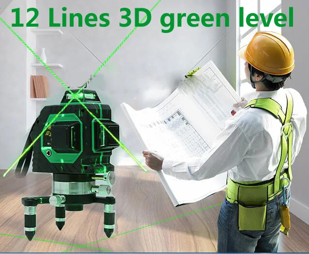 

Green lines 3D 12Lines laser level,Self-Leveling 360 Horizontal,Vertical Cross Super Powerful