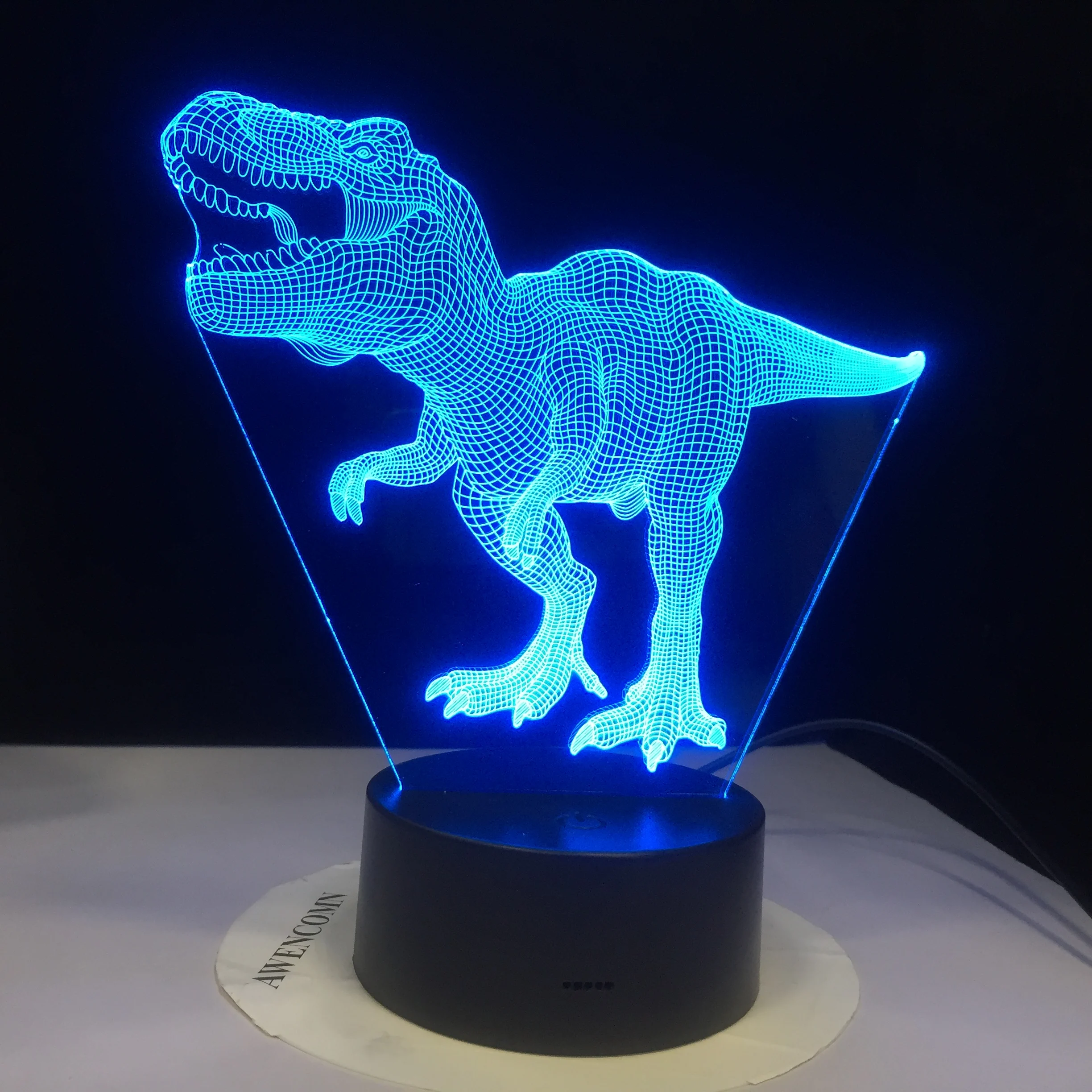 Новый динозавр Triceratops 3D светодиодный ночник настольная лампа для сна креативная