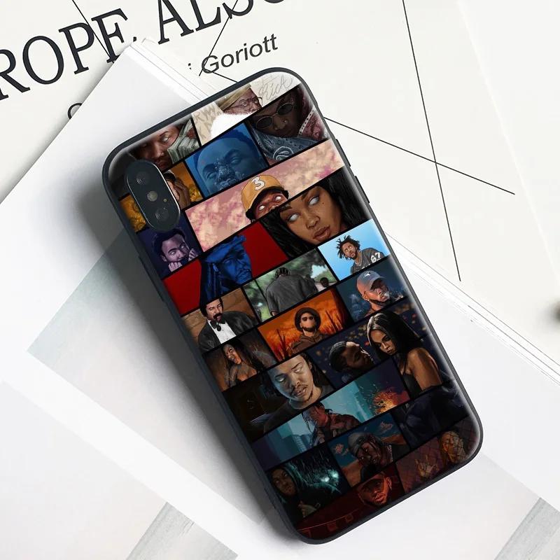 

American Us Pop Rapper artist Collage Soft Silicone Phone Case Cover Shell For Apple iPhone 6 6s 6Plus 6sPlus 7 8 7Plus 8Plus X