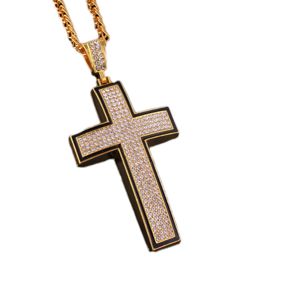 Street Fashion High Quality Original Hiphop Hip Hop Curved Cross Pendant Trade Europe And Street 