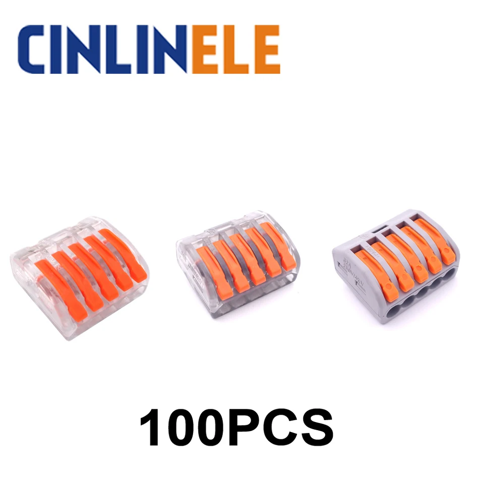 

100pcs mini fast WAGO Connector 222-415 PCT-215 Universal Compact Wire Wiring Connector 5 pin Conductor Terminal Block