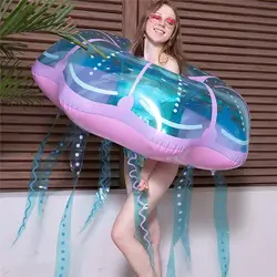 125 см надувные блестящие хрустальные Медузы для плавания ming кольцо Креативный дизайн женские плавающие трубки пляжная летняя водная
