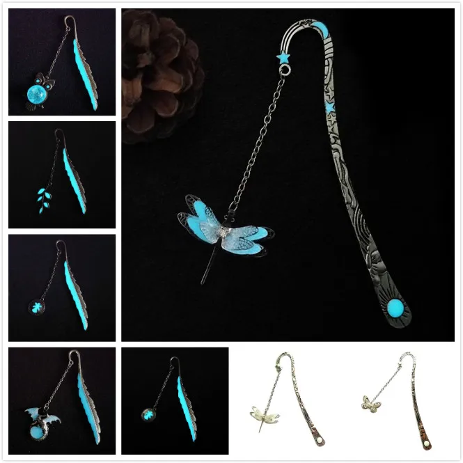 

Multiple styles DIY Luminous Bookmarks Creative Glow In The Dark Butterfly Dragonfly Bookmark Book Marker Stationery Gift
