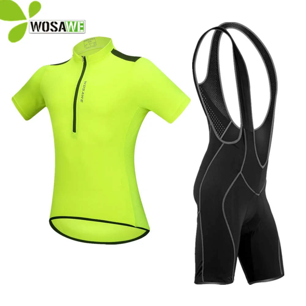 

WOSAWE 2019 Men Cycling Jersey Bib Short Set Summer Pad Maillot Tight Bicycle Cycle Clothing Downhill Sports Bike Suits Clothes