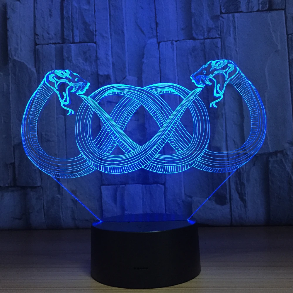 3D LED Night Light Snake Desk Lamp LED Illusion Lamp 7 Color Chang Room Decor 3D LED Night Light Snake Desk Lamp LED Illusion Lamp 7 Color Chang Room Decor