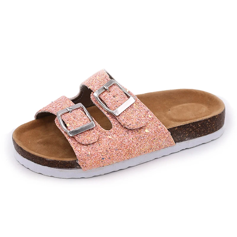 2019 New Kids Slippers Summer Beach Children Cork Sandals Bling Sequins For Family Shoes Leopard Barefoot Flats Girls Slipper 2019 New Kids Slippers Summer Beach Children Cork Sandals Bling Sequins For Family Shoes Leopard Barefoot Flats Girls Slipper