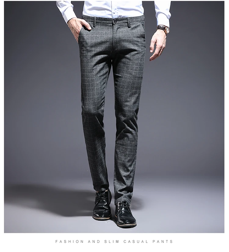 Модные новые высококачественные мужские штаны из хлопка прямые весенне-летние длинные мужские классические повседневные деловые брюки средней длины