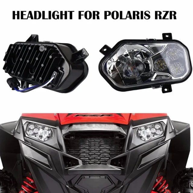 2 X Polaris Ranger and Sportsman LED Headlight Kit ATV UTV Light Accessories Projector Headlight