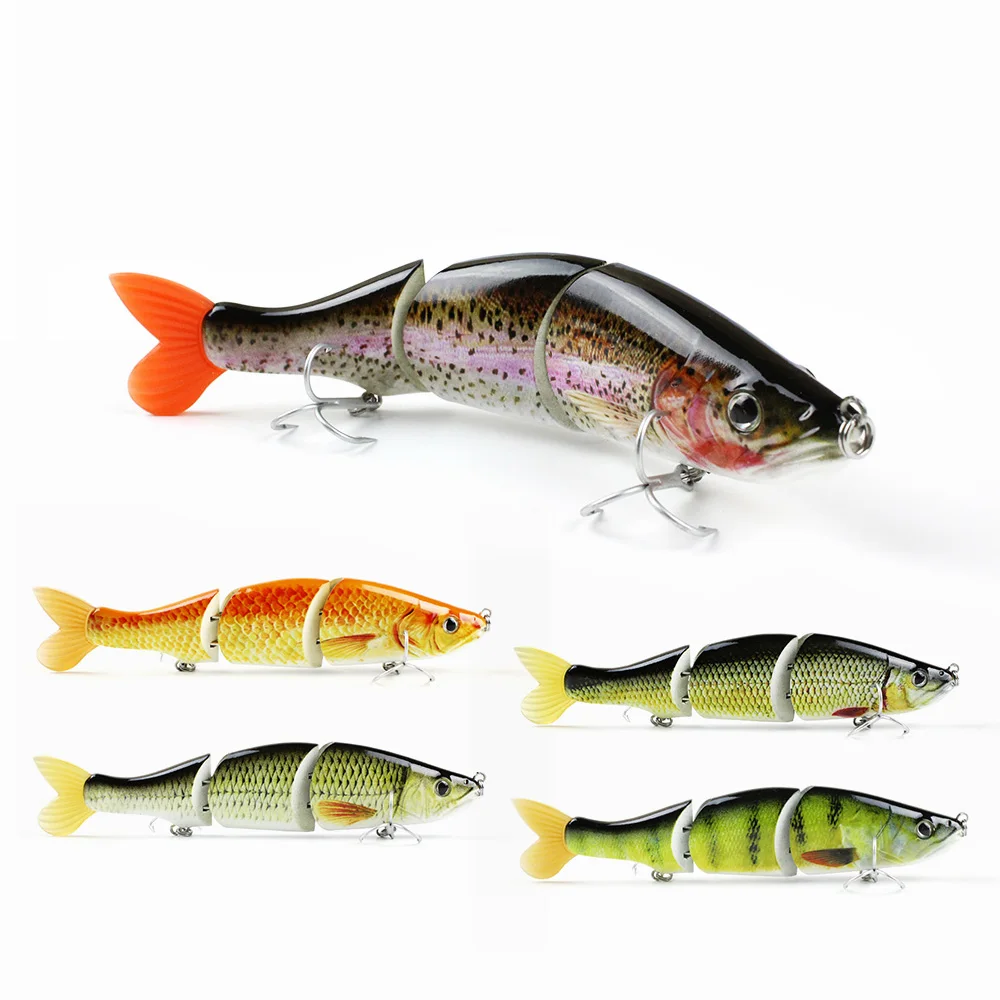  Mmlong 6.5in Pike Fishing Lure High Imitation Artificial Swim Bait 3 Segment Crankbait Lifelike Fis
