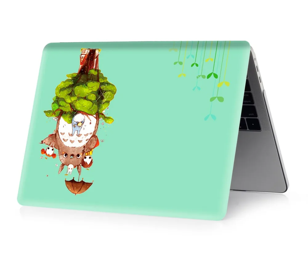 Чехол для ноутбука Totoro с цветной печатью для MacBook Air retina Pro 11 12 13 15 для MacBook с сенсорной панелью New Air 13 New Pro13 15