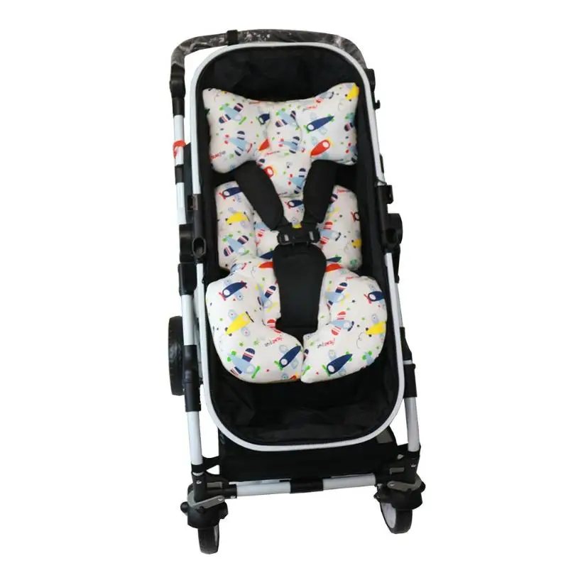 Теплая подушка-подушка для детской коляски с принтом, хлопковое сиденье, матрасы, наволочка для детской коляски, эластичный уплотненный коврик на колесиках