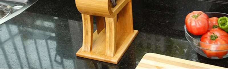Креативный R-shape Бамбуковый нож блок заточка для ножниц подставка для кухонных ножей многоцелевой стеллаж для хранения деревянный нож подставка