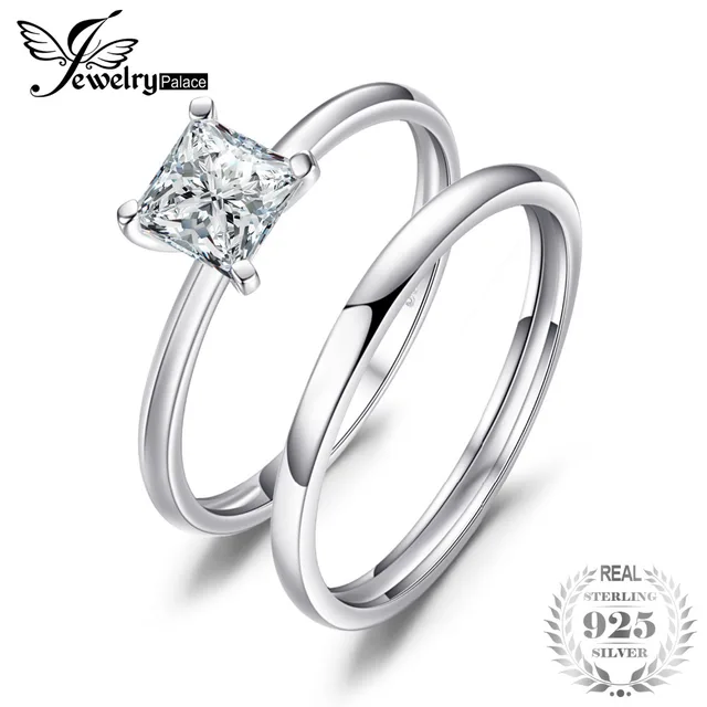 Jewelrypalace Princess Cut 0 6ct Cubic Zirconia Wedding Band Jewelrypalace Princess Cut 0 6ct Cubic Zirconia Wedding Band Solitaire Engagement Ring Bridal Sets Genuine 925