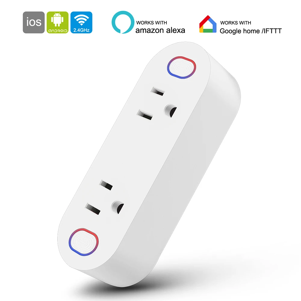 

Texsend Smart US Plug WiFi Outlets Sockets 16A Timing Switch Amazon Alexa IFTTT Google Assistant Portable Lighting Accessories