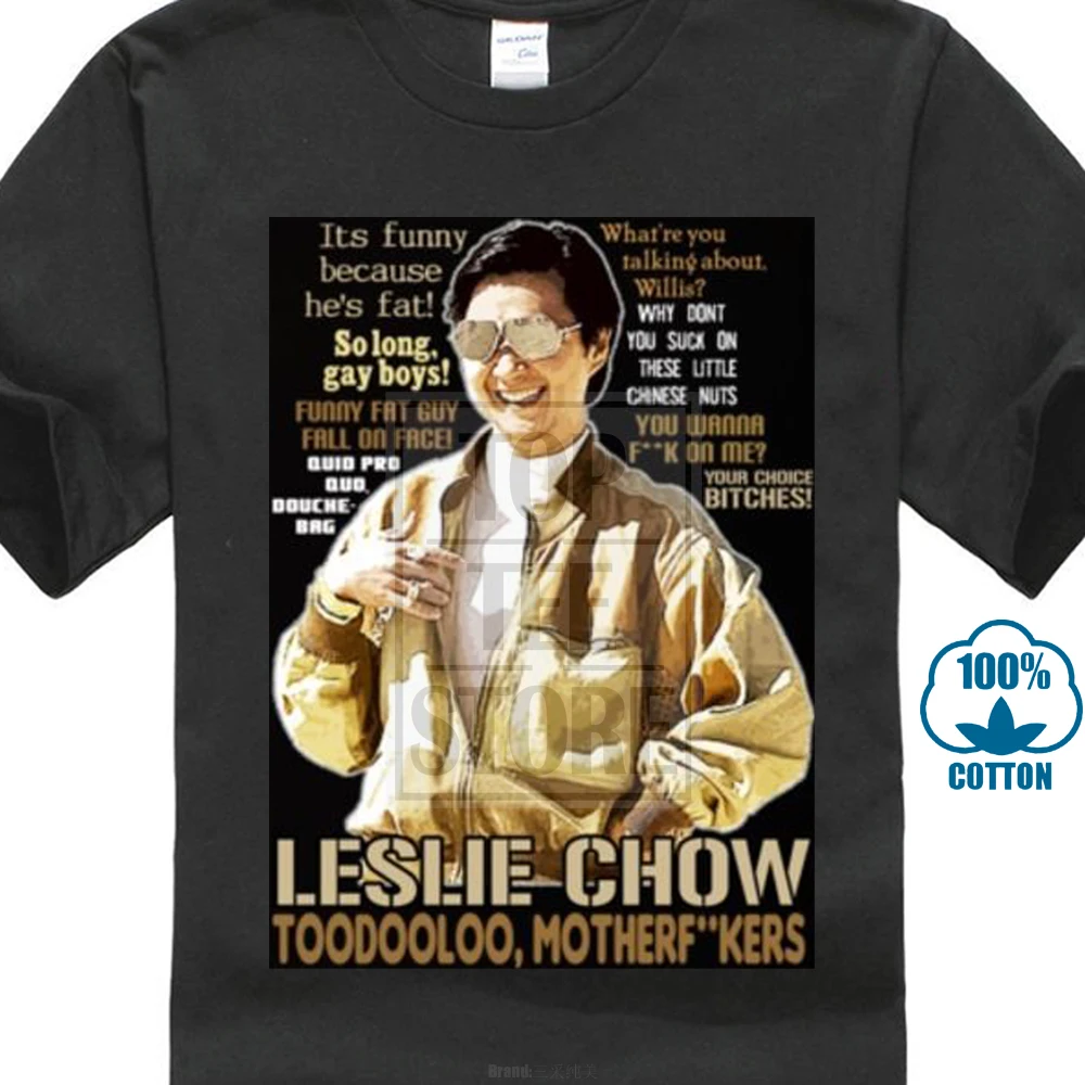

Pre Cotton Tee Shirt For Men Leslie Chow The Hangover Quotes Funny Fan T Shirt