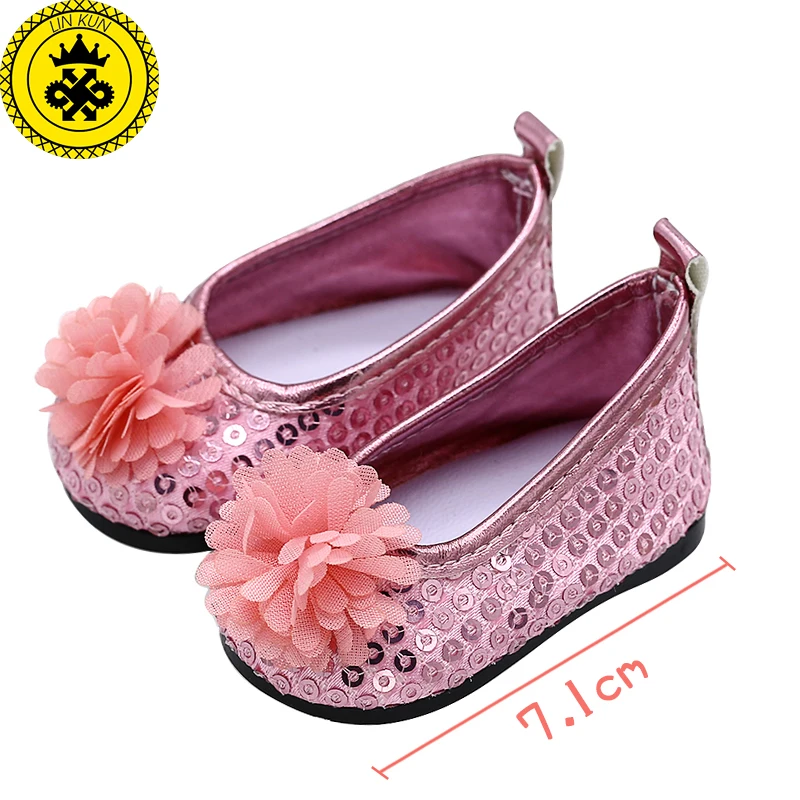 

Doll Shoes 3 Colors Sequined Shoes Fit 43cm Baby Doll and 18 inch Girl Doll Accessories BJD Doll 622