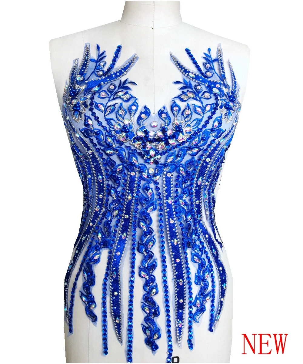 Пришивные блестящие бусины royalblue 19 9 кружевные патчи аксессуары для платья 55*31 см |