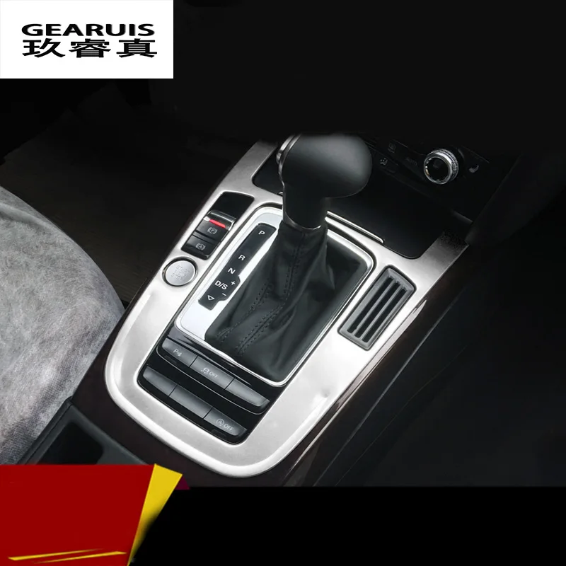 

Car Styling Gear Shift Frame Panel Decoration Cover Trim Stainless Steel Stickers For Audi A4 B8 Q5 2009-2016 Year Accessories
