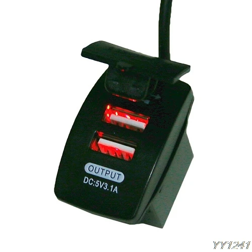 Новое поступление двойной USB 12 V зарядка Автомобильная Зажигалка Розетка сплиттер адаптер Выход G6KC - Название цвета: Белый
