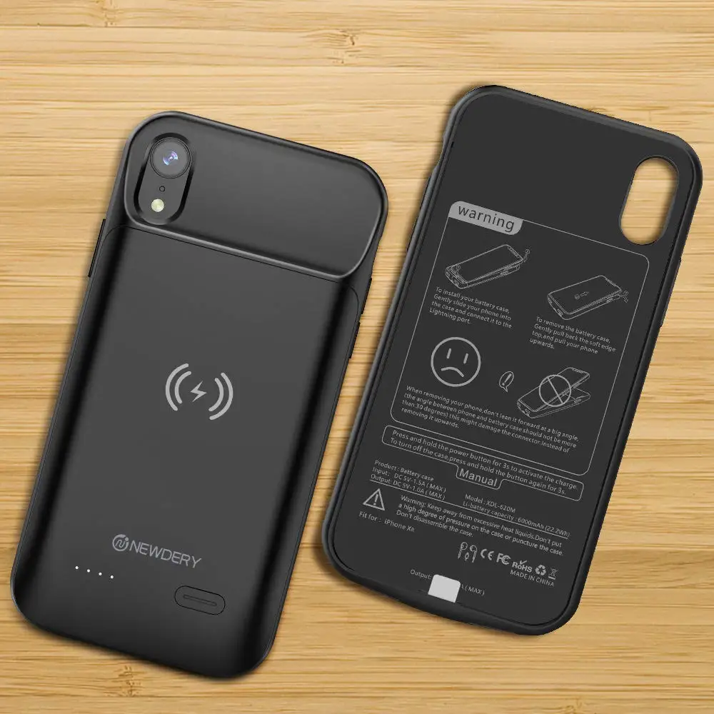 Обновленный чехол NEWDERY для iPhone XR совместим с беспроводной зарядкой Qi тонкий Чехол