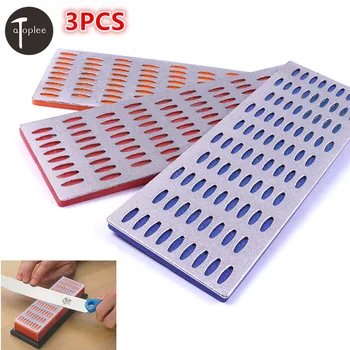 

3pcs 400# 300# 150# Grit Sharpening Hone Set Stone Industrial Diamond Dust&ABS Backing Whetstone Block Kitchen Knife 2"*6"
