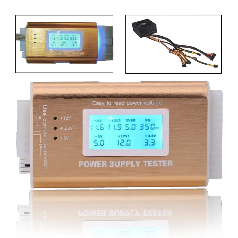 20//24 Pin Digital LCD PC Computer Power Supply Tester for ATX PCI-E SATA HDD