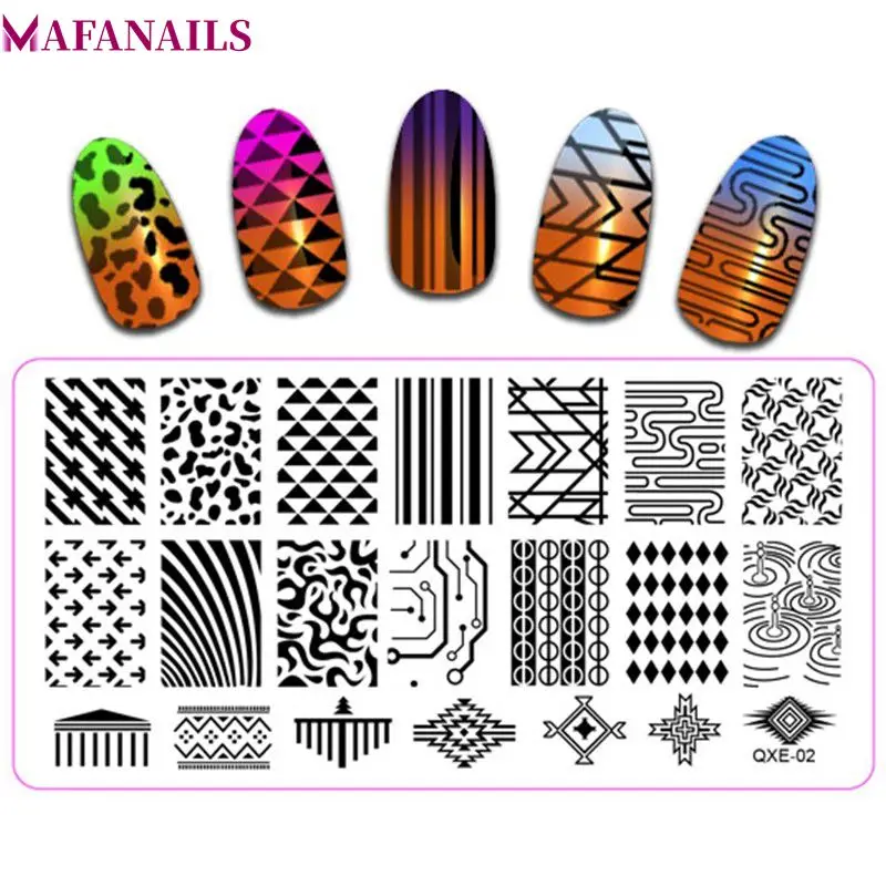 

1 Pc Nail Stamp Image Plates Geometric Pattern Polish Printing Stamp Template Stencil Nail Stamping Plates QXE1-20