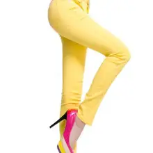Осень новое поступление яркие разноцветные повседневные брюки женские узкие обтягивающие брюки женские эластичные джинсовые брюки