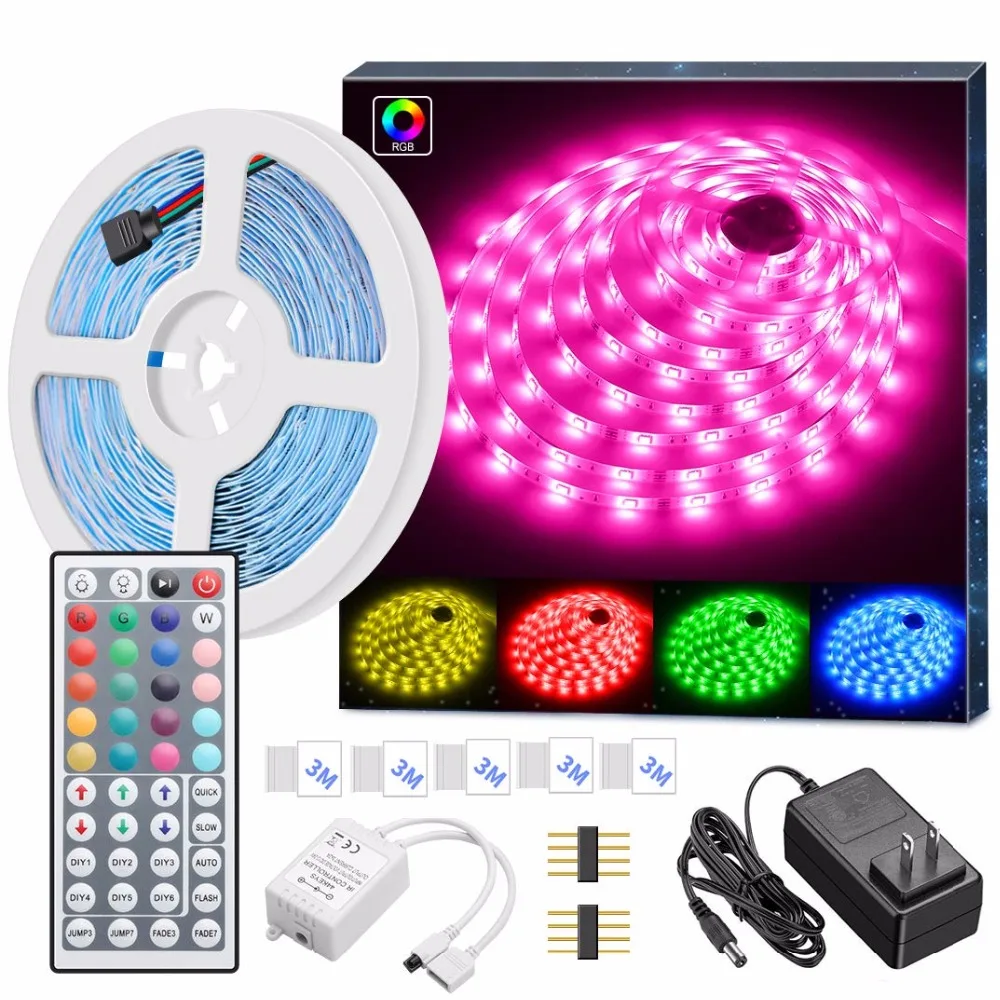 Led Strip Lights, 16.4ft Rgb Led Light Strip 5050 Led Tape Lights, Color  Changing Led Strip Lights With Remote For Home St44 - Led Strip - AliExpress