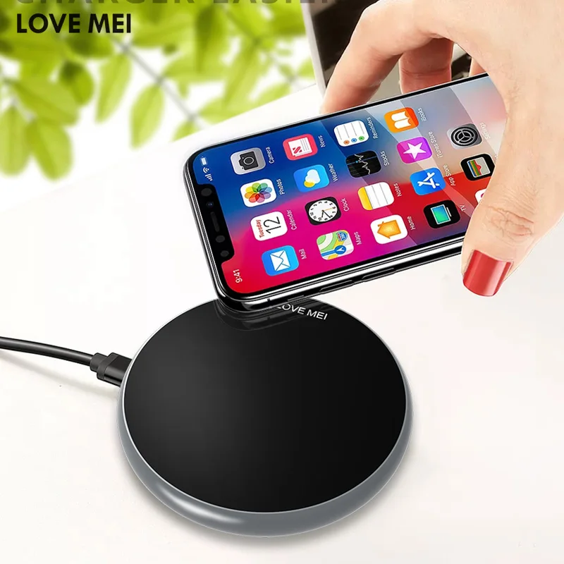 

Love Mei Qi Wireless Charger Pad for Samsung Galaxy S9 S9 Plus / Note 8 fast wireless charging pad for iphone X 8 plus