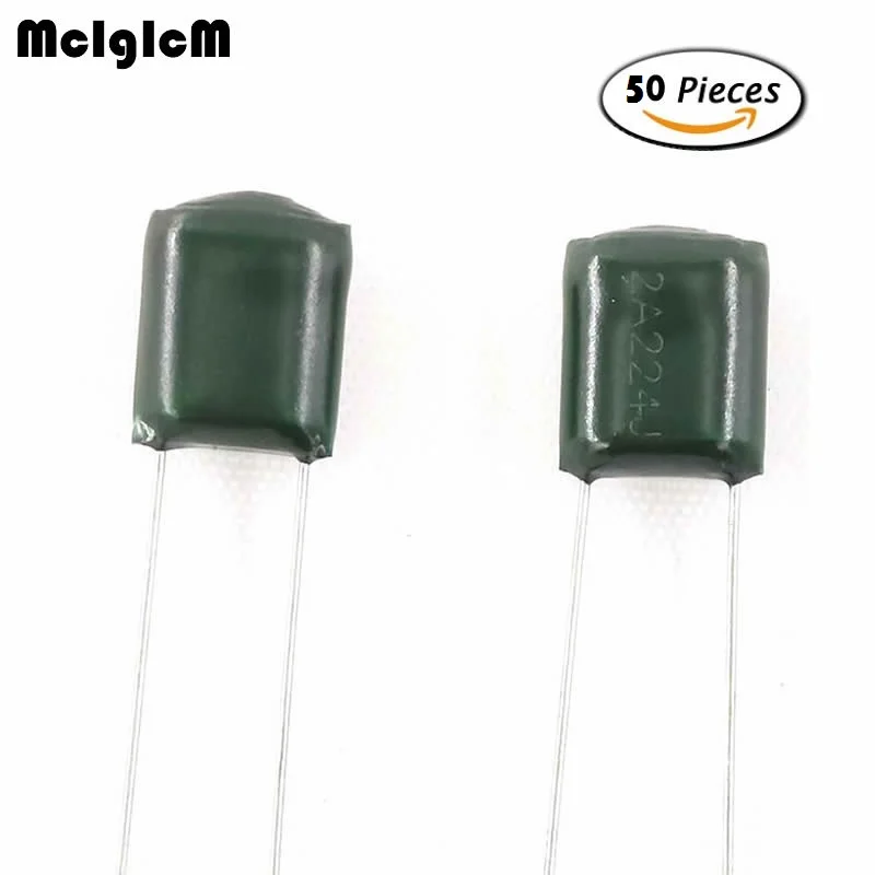 

McIgIcM 50pcs Polyester film capacitor 100V 100nF 330nF 2A104J 2A334J