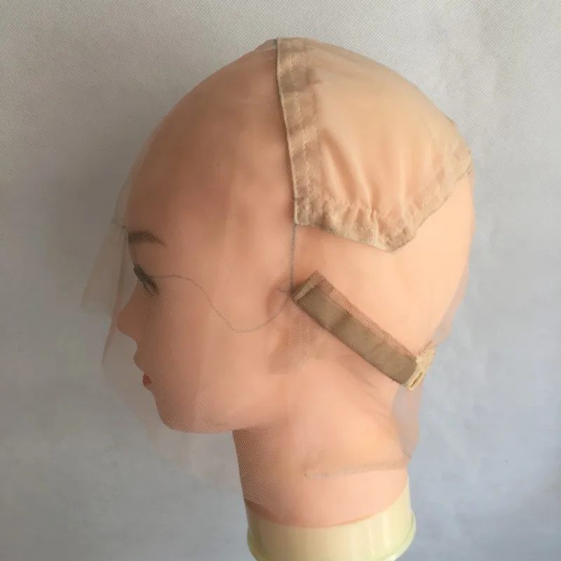 5pcslot Lace Net Wig Cap Base For Making Full Hand Made Wigs With Adjustable Straps Glueless Weaving Cap Customize Your Own (10)