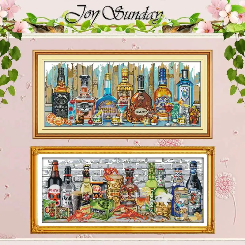 Comprar Decoración Para el hogar del vino pintura contada punto de cruz conjunto de punto de cruz de 11CT 14CT venta al por mayor DIY Kit de punto de cruz bordado costura