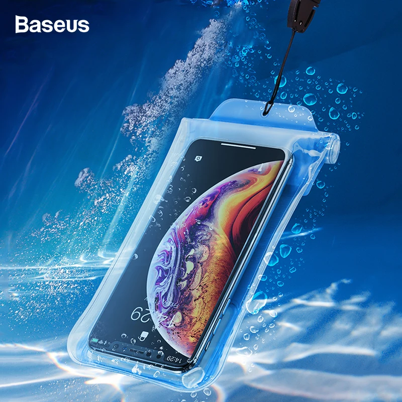 Baseus IPX8 غطاء هاتف مضاد للماء ل فون Xs هواوي P30 P20 برو لايت سامسونج S10 S9 شياو mi mi 9 8 المياه واقية كيس مزموم غطاء