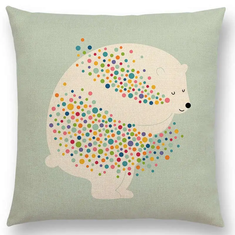 Последняя мультяшная животные интересный олень панда овца бульдог Хамелеон красочная наволочка для автомобильной подушки диван бросок наволочка - Цвет: a001317