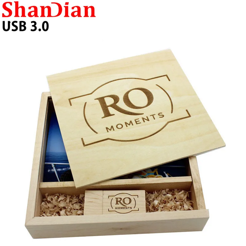 SHANDIAN USB 3 0 логотип клиента деревянный фотоальбом usb + коробка флэш накопитель U