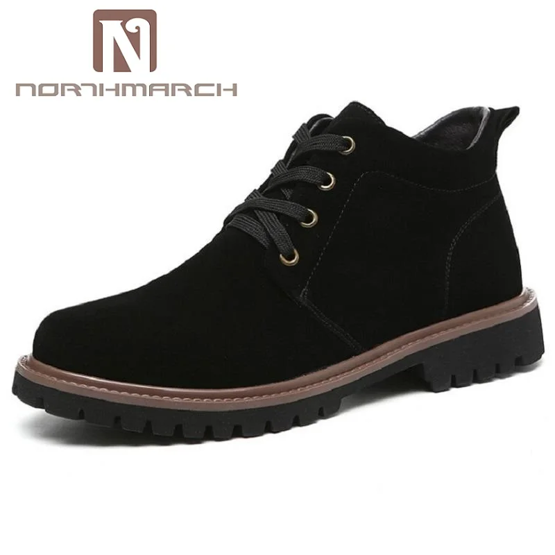 

NORTHMARCH Warm Winter Men Boots Leather Casual Lace Up Snow Boots Men Ankle Boots Men Working Shoes For Men coturnos masculino