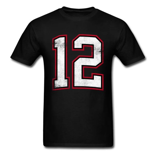 US $10.56 Lasting Charm Number Twelve 12 T Shirt Men Team Sports Tshirt Black Tee Shirts Vintage Graphic Top