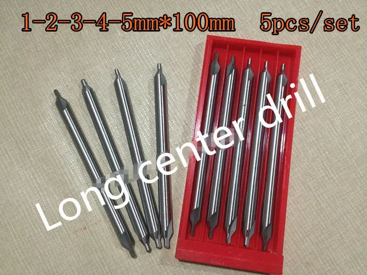 1 2 3 4 5mm*100mm 5pcs/set 60 degrees High quality HSS Long center