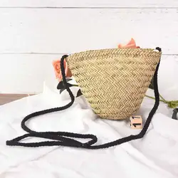 1 шт. милый трава Для женщин сумка из ротанга травы маленький соломы тканые сумки дамы могут быть установлены с мобильными ключи, кошелек