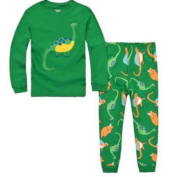 Детские пижамные комплекты с длинными рукавами,% A-170, новинка, пижама с динозавром и животными на весну-осень для мальчиков и девочек 2, 3, 4, 5, 6, 7 лет, одежда для сна