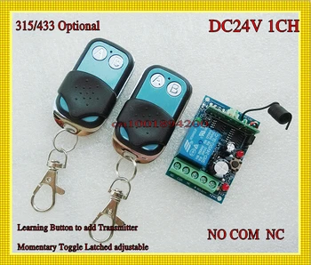 

Radio Wireless Remote Control Switch 1CH 24V DC 433/315 Learning Code Remote Switch 2 Transmitter Receiver 10A Relay A-ON B-OFF