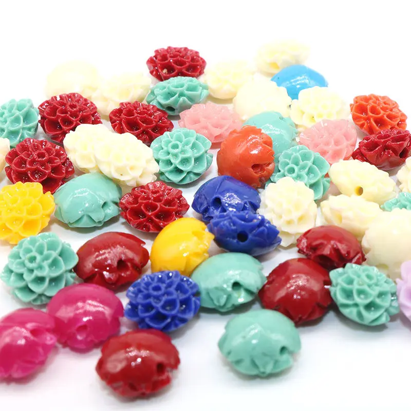 10 мм 20 шт Смешанные искусственные кораллы ручной работы Цветы бусины камень Шарм Для DIY браслеты ювелирных изделий