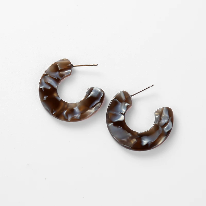 Кислотные серьги из акриловой смолы для женщин Brincos Tortoiseshell гвоздики элегантные