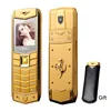 A8 1600mAh Battery Vibration Luxury Metal Body Car Logo Dual Sim Cards Mobile Cell Phone With Leather Case Gift 1