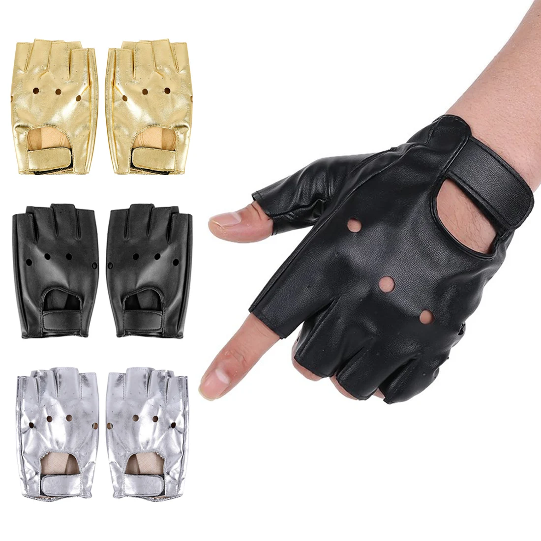 

Half Finger Gloves Men PU unlined leather for Motocycle Fingerless Military Tactical Gloves Men Women Bike Half gloves women